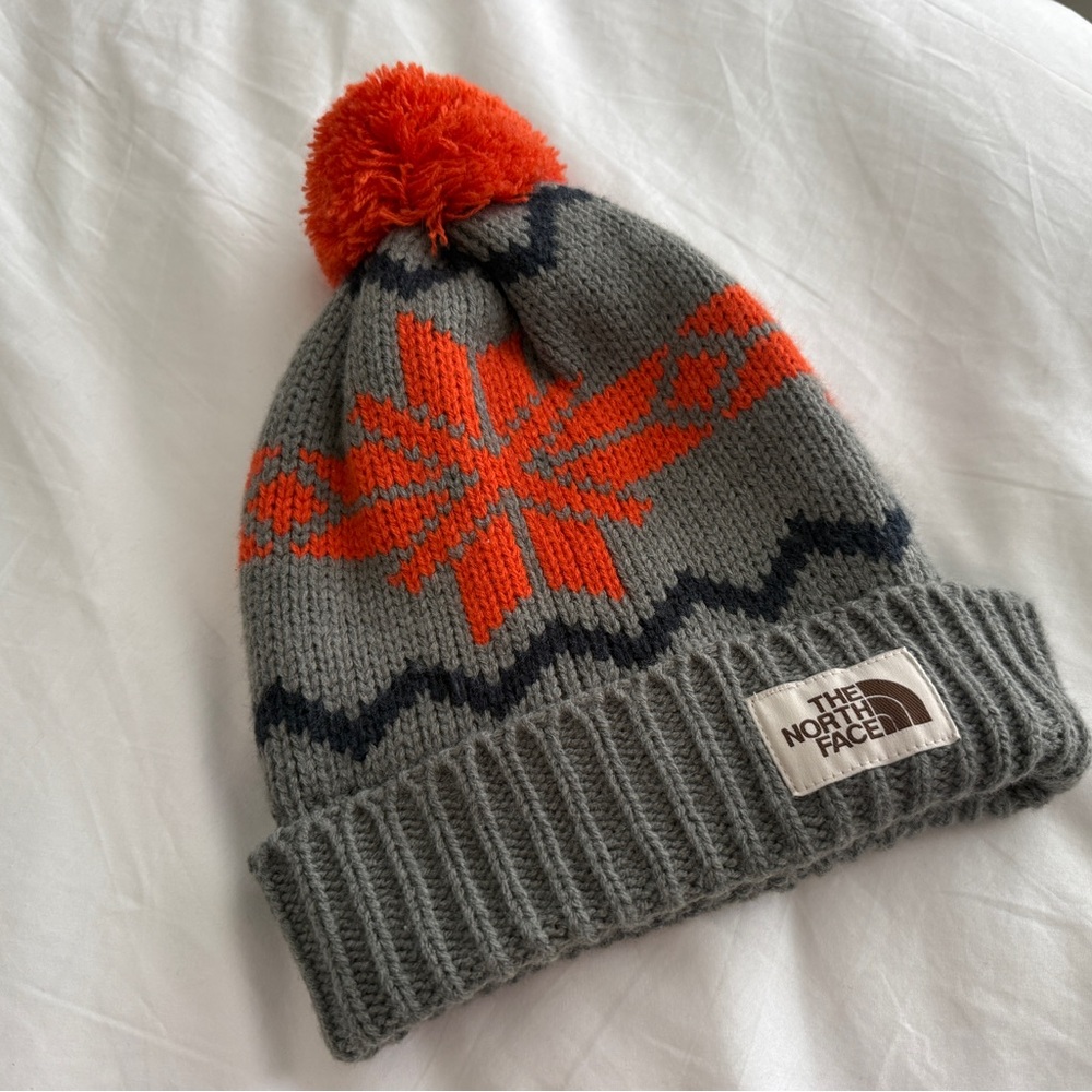 The North Face Women’s Gray and Orange Beanie